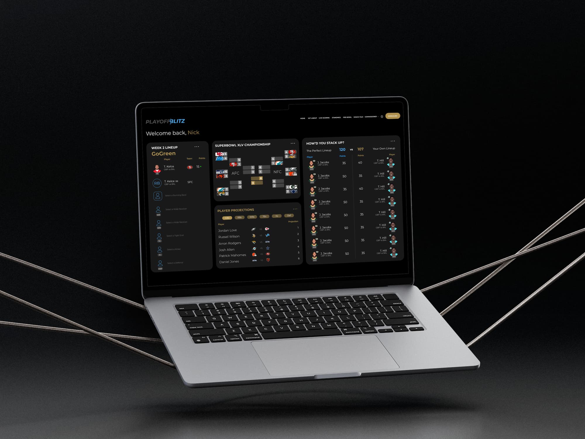 PlayoffBlitz website mockup